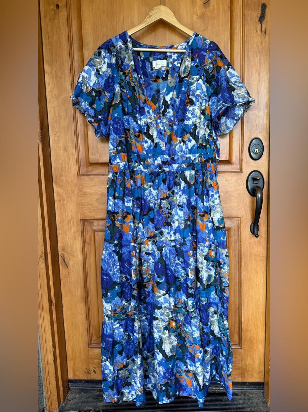 Anthropologie Blue floral Abstract Dress